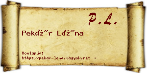 Pekár Léna névjegykártya